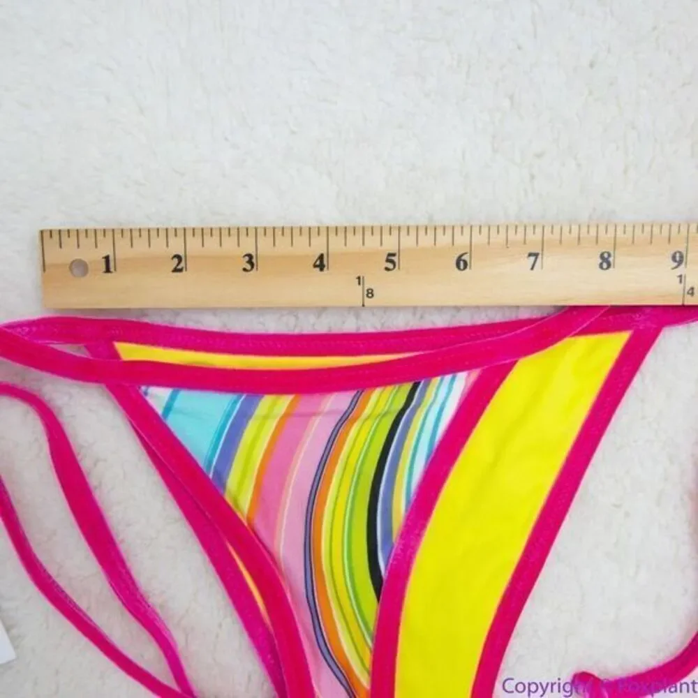 NEW Frankie’s Bikini’s rainbow swirl hazel bikini‎ bottom, L